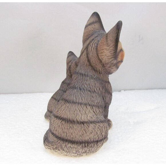 Vintage Harvey Knox Ceramic Brown Black Tabby Mom and Kitten Figurine - Picture 5 of 11